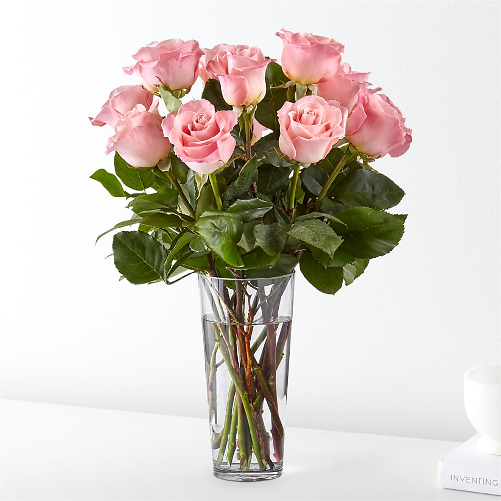 Long Stem Pink Rose Bouquet – Discountflowershop.com, Tontitown AR