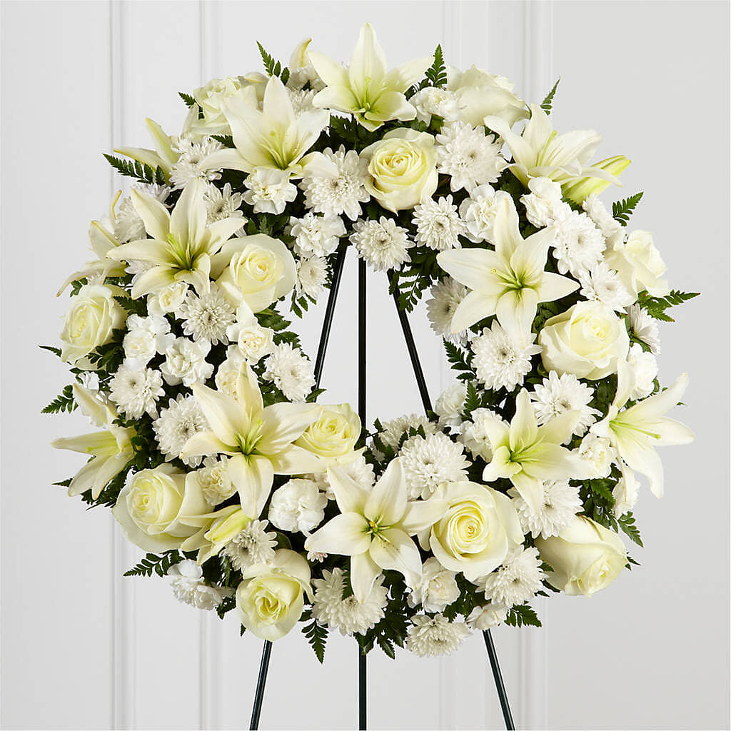 Treasured Tribute Wreath – Discountflowershop.com, Tontitown AR