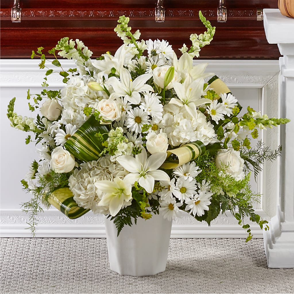 Thoughts of Tranquility Floor Basket – Discountflowershop.com, Tontitown AR