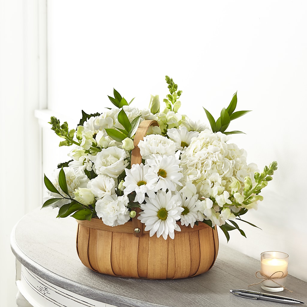 Pure Ivory Basket – Discountflowershop.com, Tontitown AR