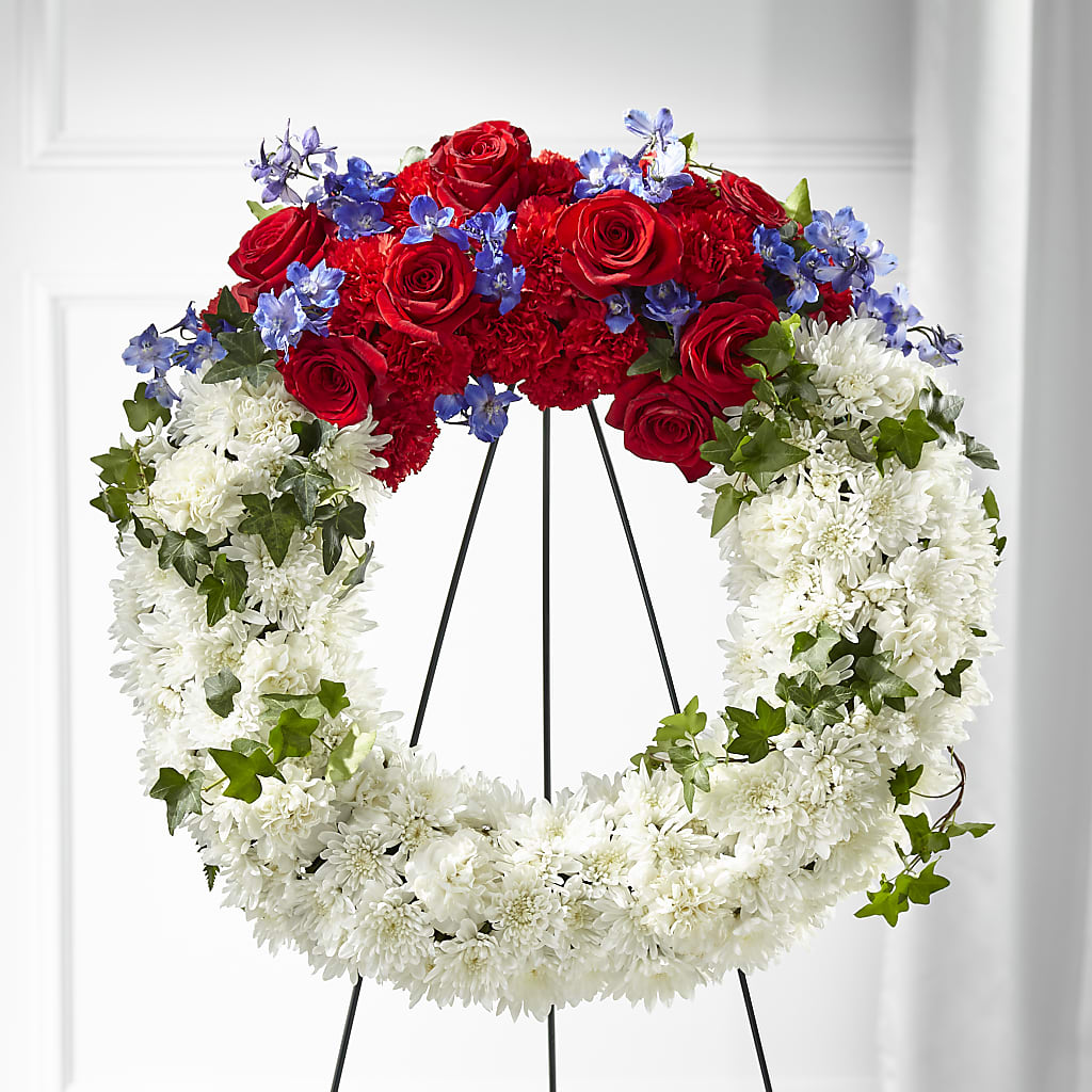 Patriotic Passion Wreath – Discountflowershop.com, Tontitown AR