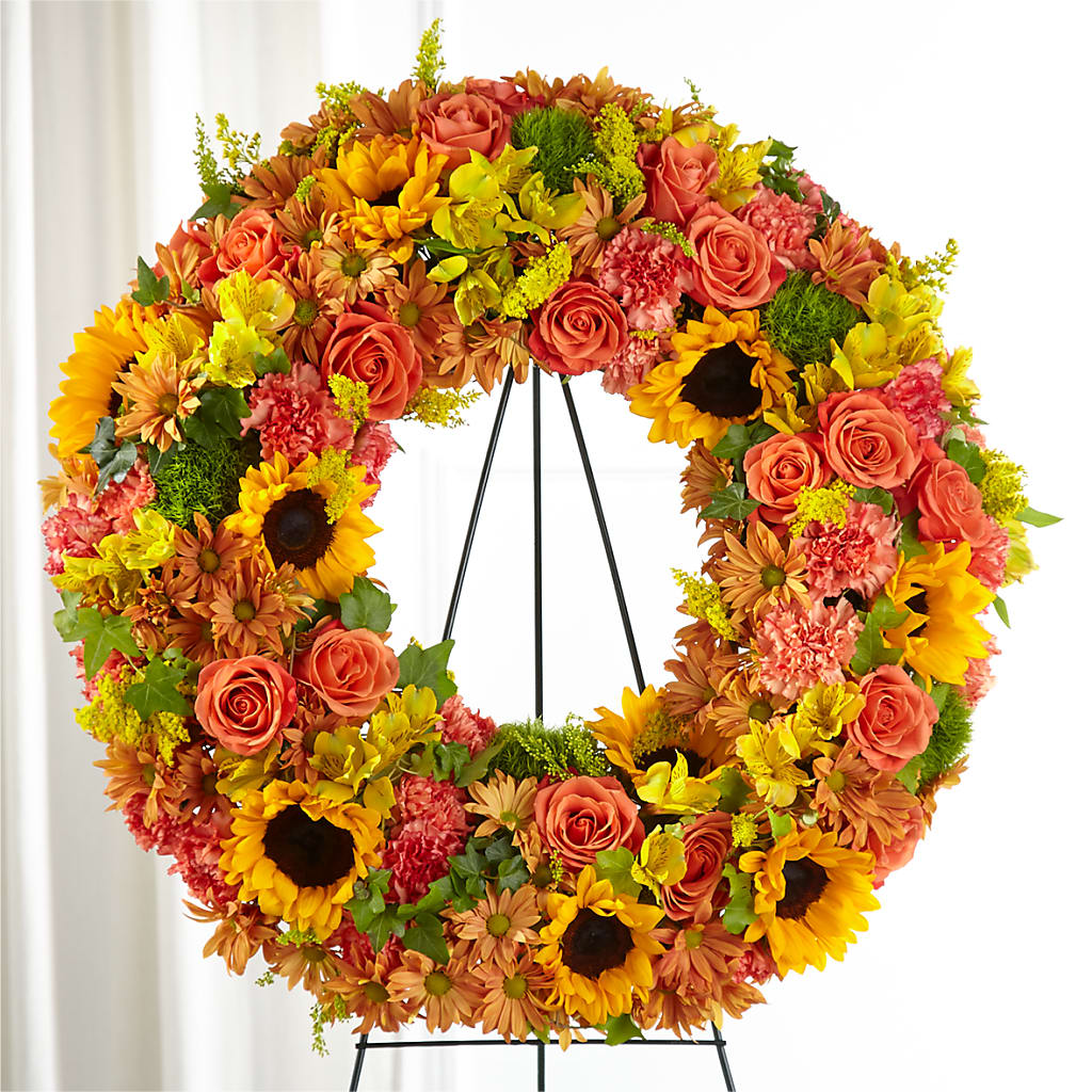 Autumnal Memories Wreath (Standard) – Discountflowershop.com, Tontitown AR
