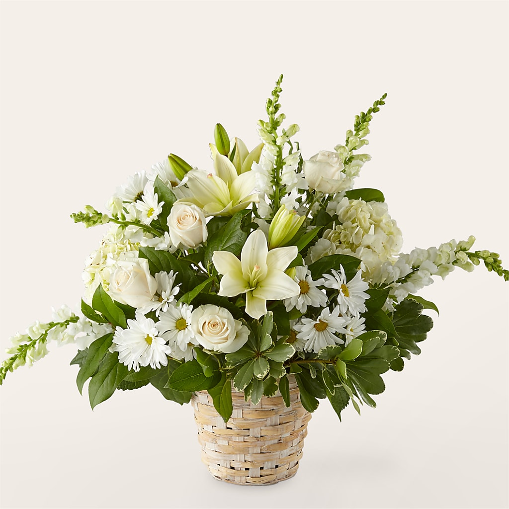 Ivory Elegance Floral Basket – Discountflowershop.com, Tontitown AR