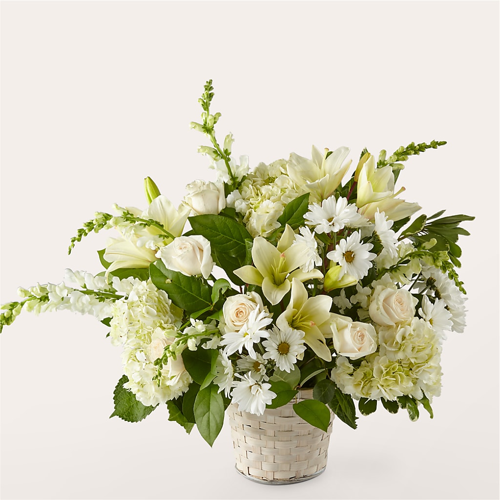 Ivory Elegance Floral Basket – Discountflowershop.com, Tontitown AR