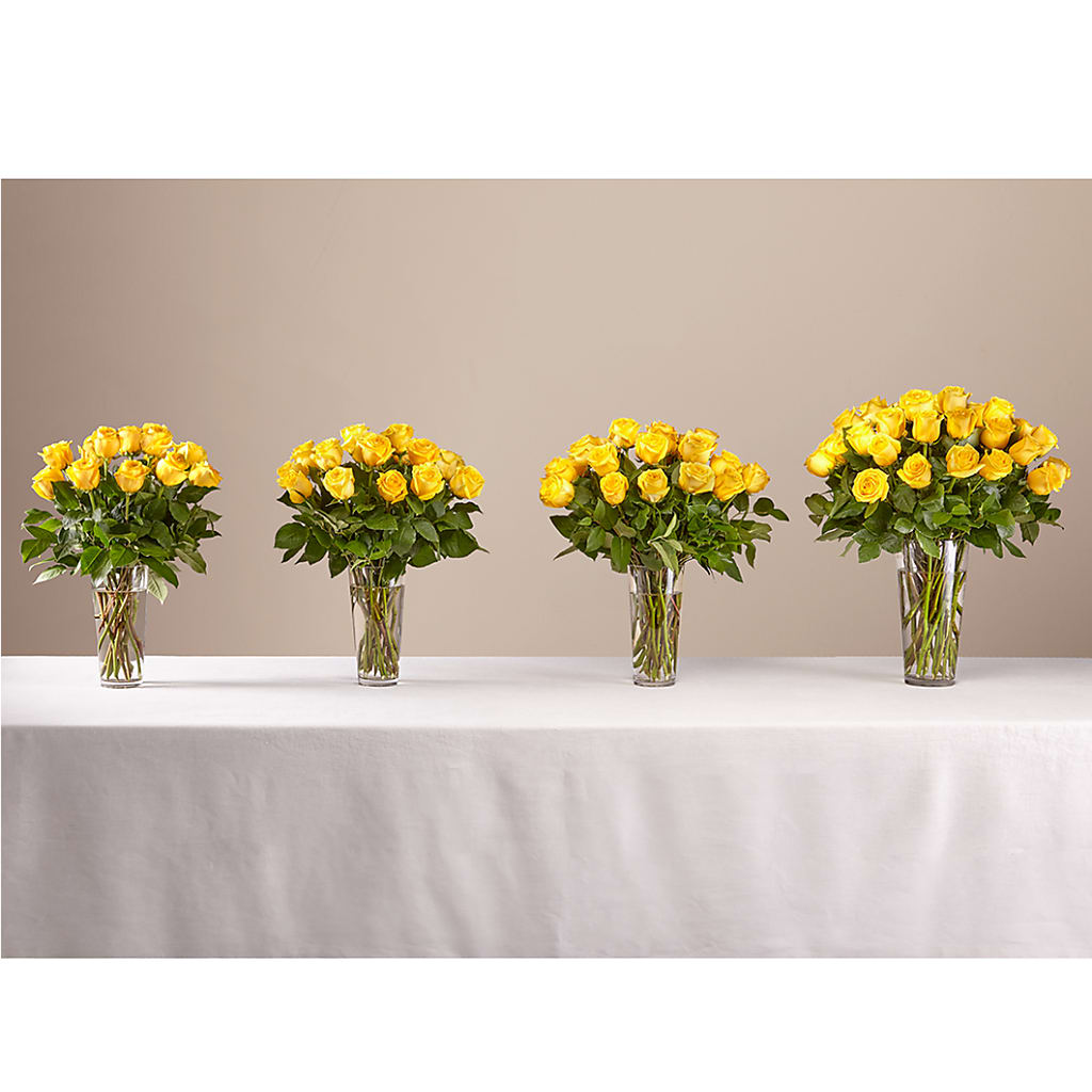 Long Stem Yellow Rose Bouquet –  Discountflowershop.com, Tontitown AR