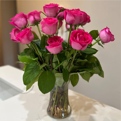 Long Stem Pink Rose Bouquet –  Discountflowershop.com, Tontitown AR