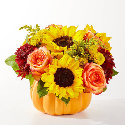 Golden Gourd Pumpkin Bouquet –  Discountflowershop.com, Tontitown AR