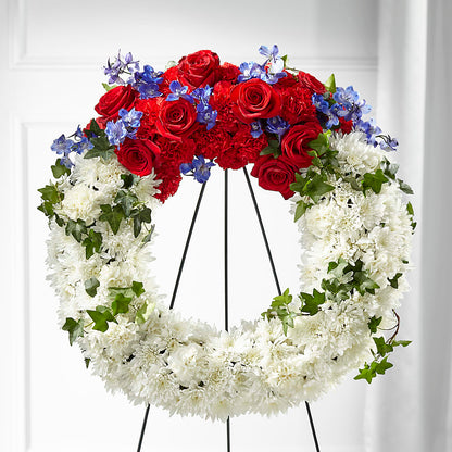 Patriotic Passion Wreath –  Discountflowershop.com, Tontitown AR