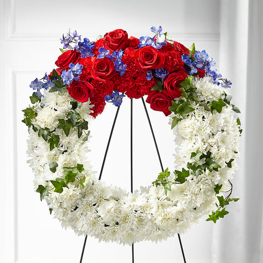 Patriotic Passion Wreath –  Discountflowershop.com, Tontitown AR