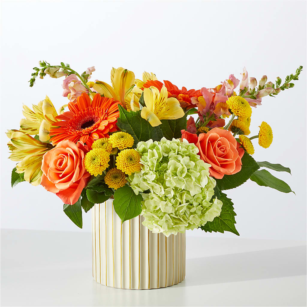 Autumn Sunshine Bouquet with Ivory Vase –  Discountflowershop.com, Tontitown AR