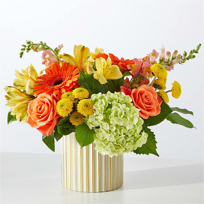 Autumn Sunshine Bouquet with Ivory Vase –  Discountflowershop.com, Tontitown AR