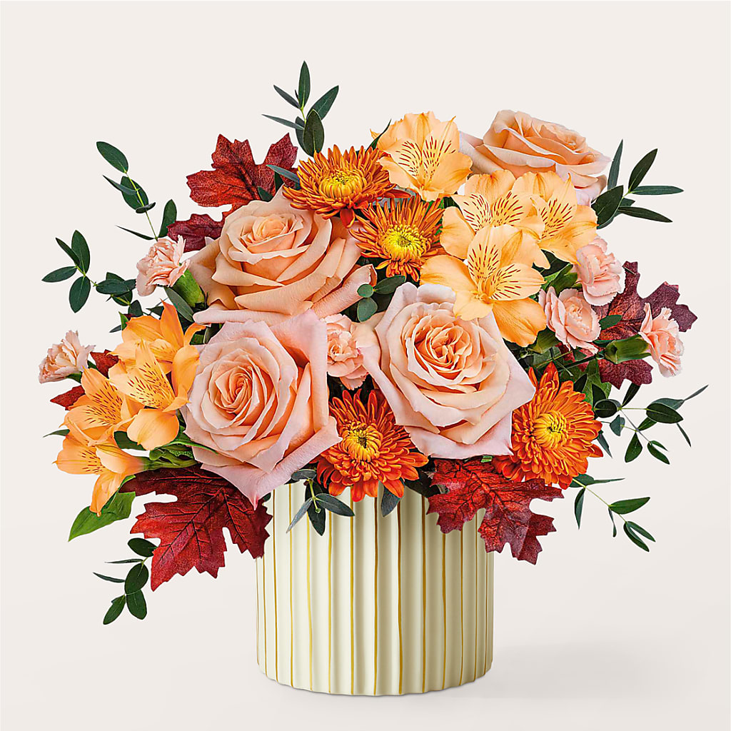 Spiced Latte Bouquet with Ivory Vase –  Discountflowershop.com, Tontitown AR