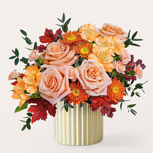 Spiced Latte Bouquet with Ivory Vase –  Discountflowershop.com, Tontitown AR