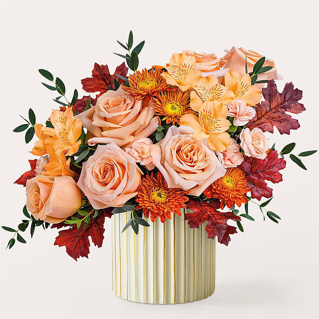 Spiced Latte Bouquet with Ivory Vase –  Discountflowershop.com, Tontitown AR