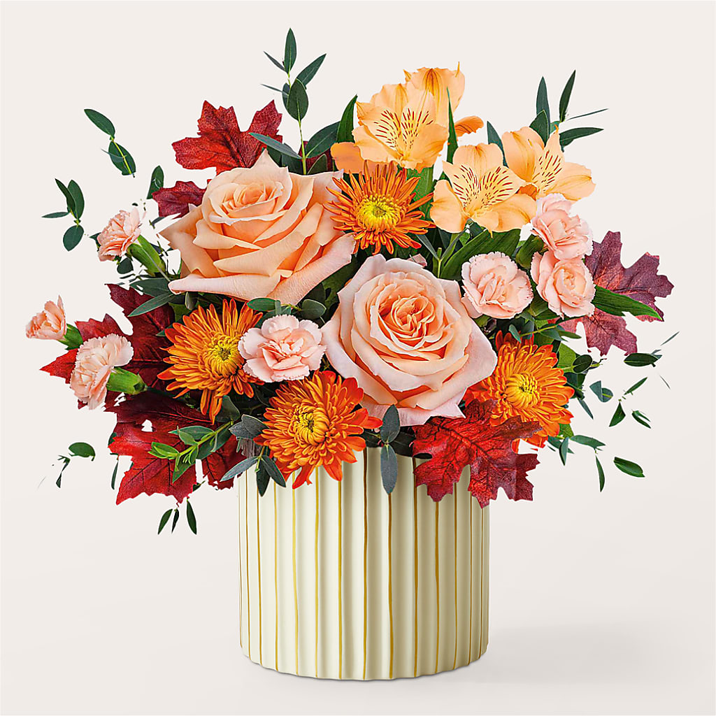 Spiced Latte Bouquet with Ivory Vase –  Discountflowershop.com, Tontitown AR