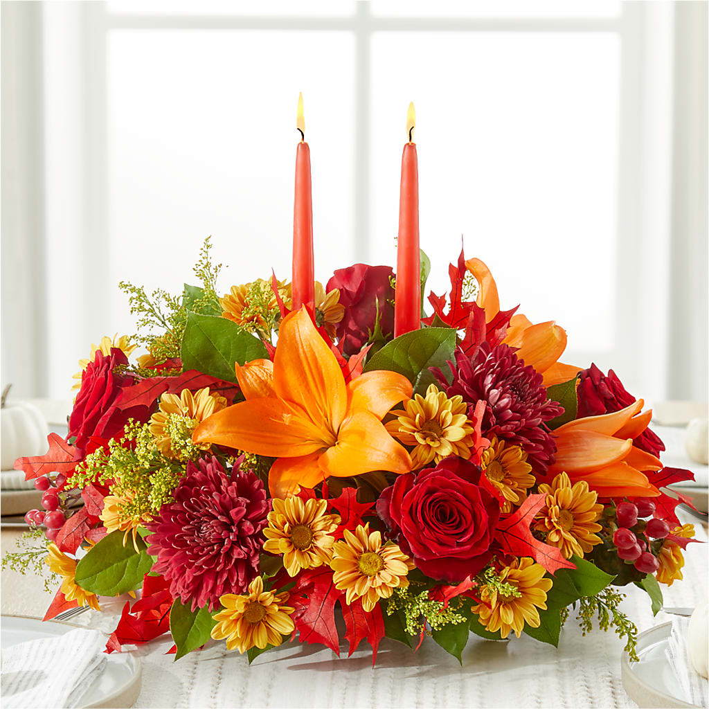 Autumn's Embrace Centerpiece –  Discountflowershop.com, Tontitown AR