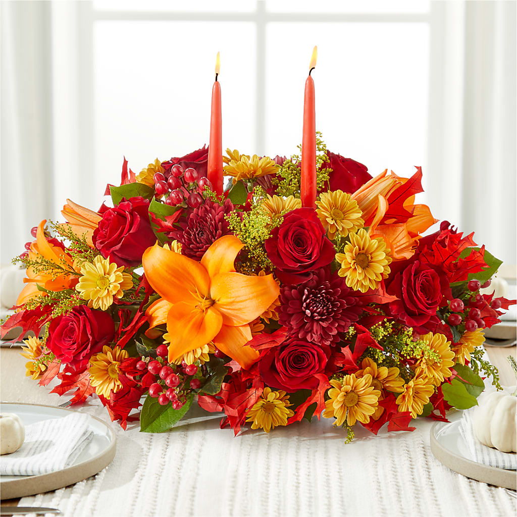 Autumn's Embrace Centerpiece –  Discountflowershop.com, Tontitown AR